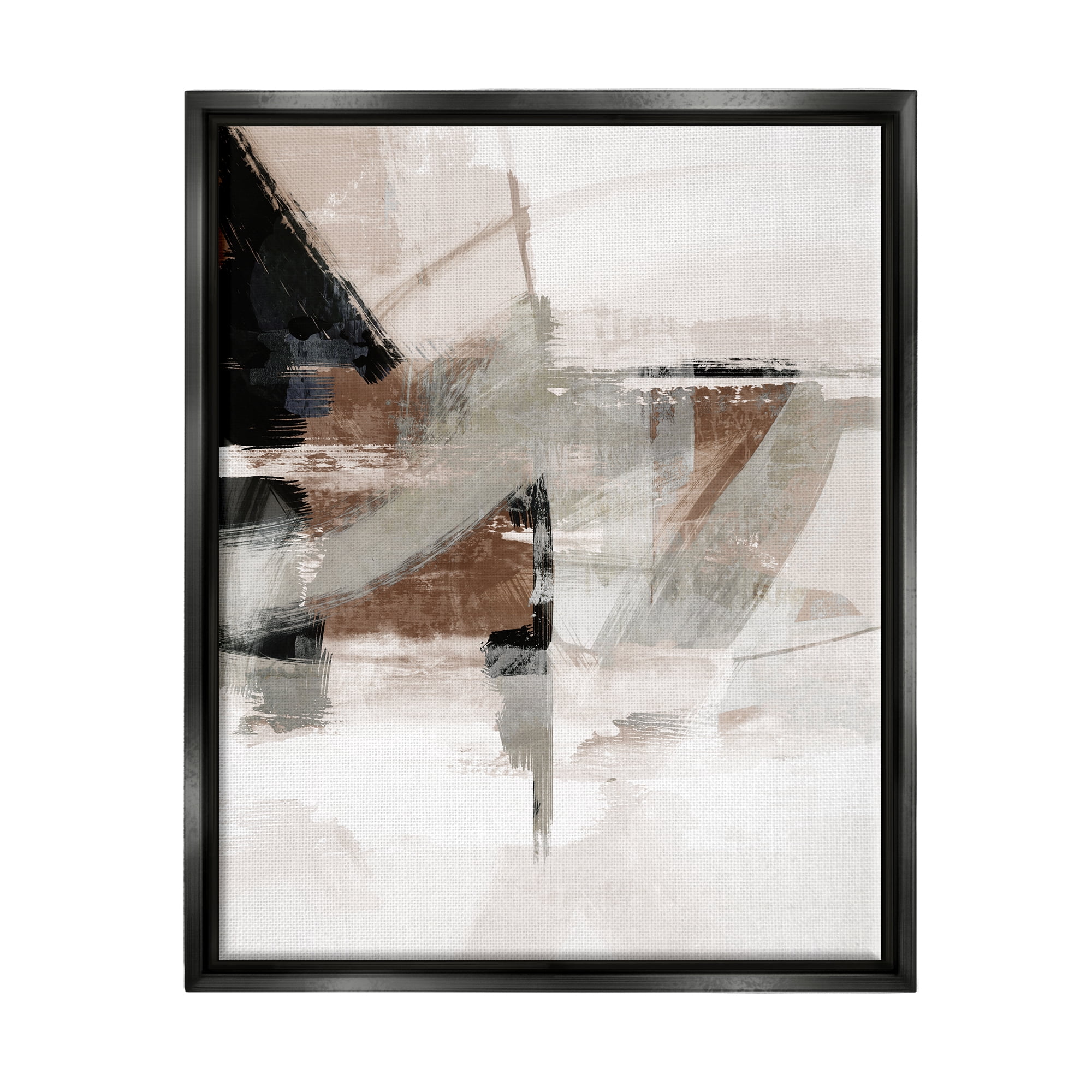 Stupell Urban Complex Industrial Abstract Abstract Painting Black Floater Framed Art Print Wall Art