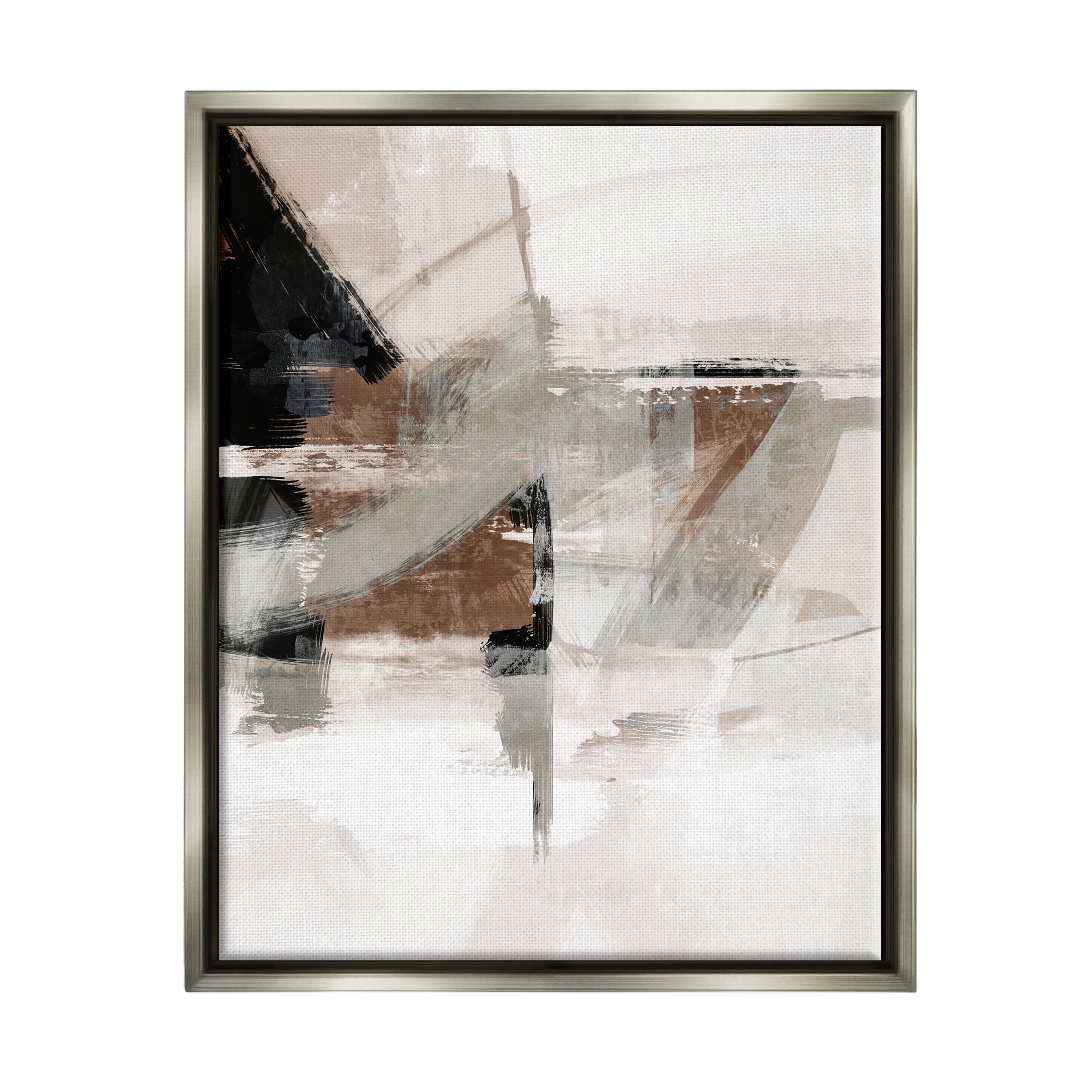 Stupell Urban Complex Industrial Abstract Abstract Painting Gray Floater Framed Art Print Wall Art