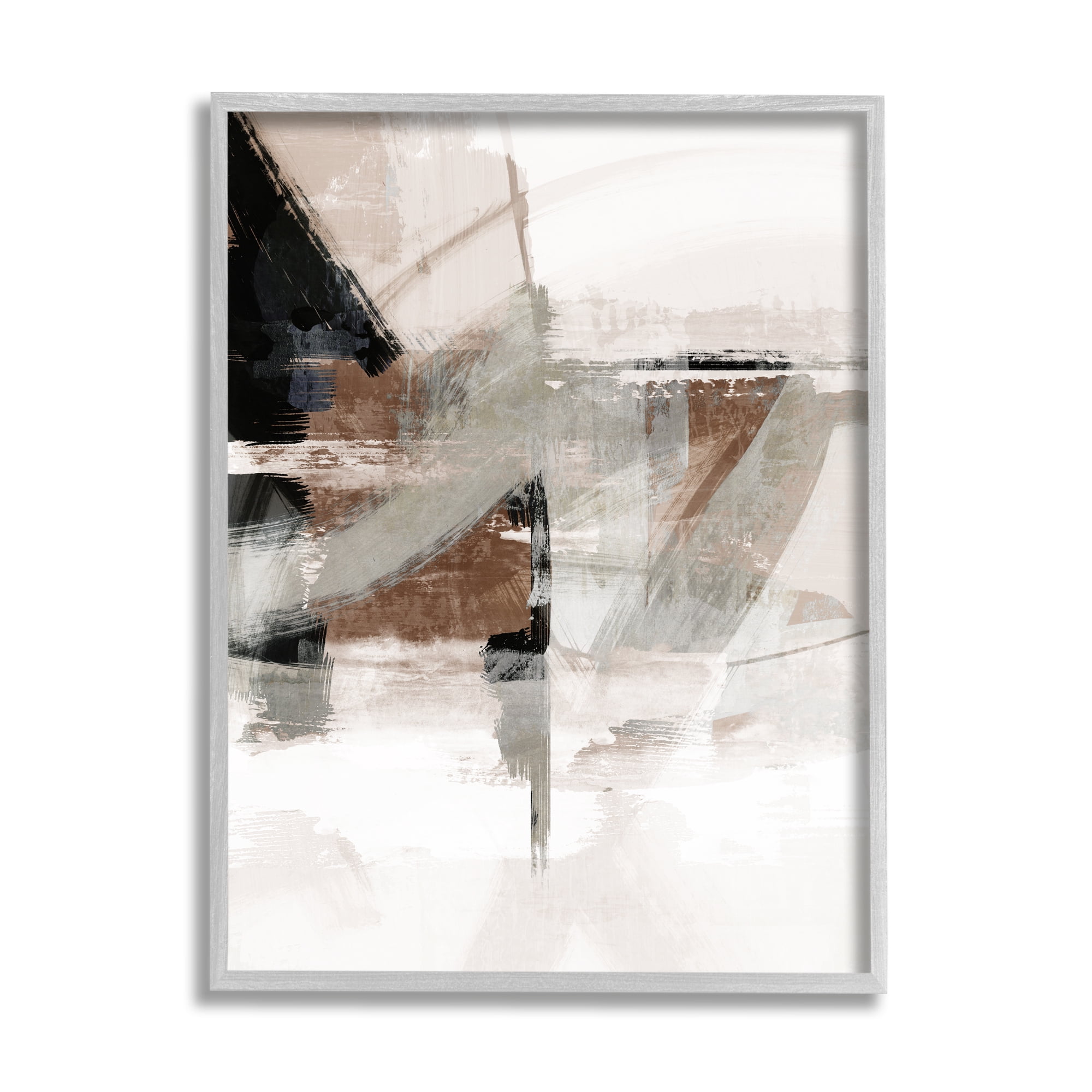 Stupell Urban Complex Industrial Abstract Abstract Painting Gray Framed Art Print Wall Art