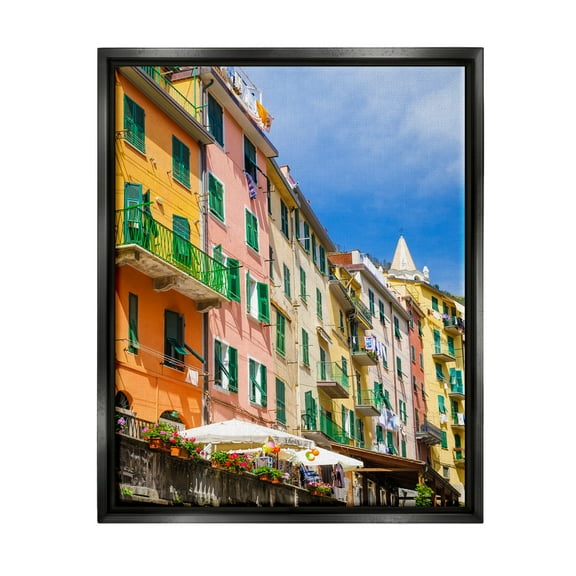 Stupell Urban Neighborhood Architecture Buildings Town & City Photography Black Floater Framed Art Print Wall Art
