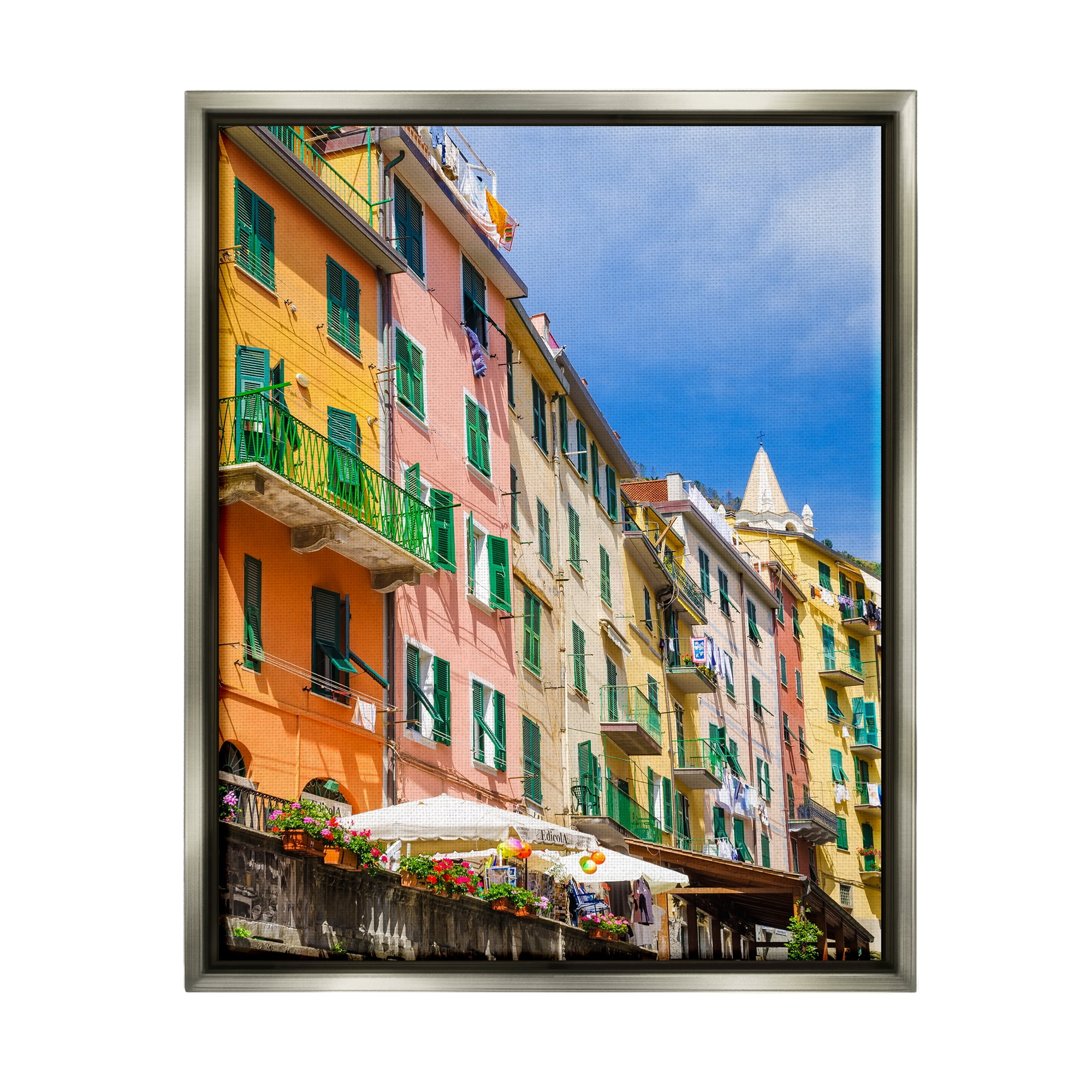 Stupell Urban Neighborhood Architecture Buildings Town & City Photography Gray Floater Framed Art Print Wall Art