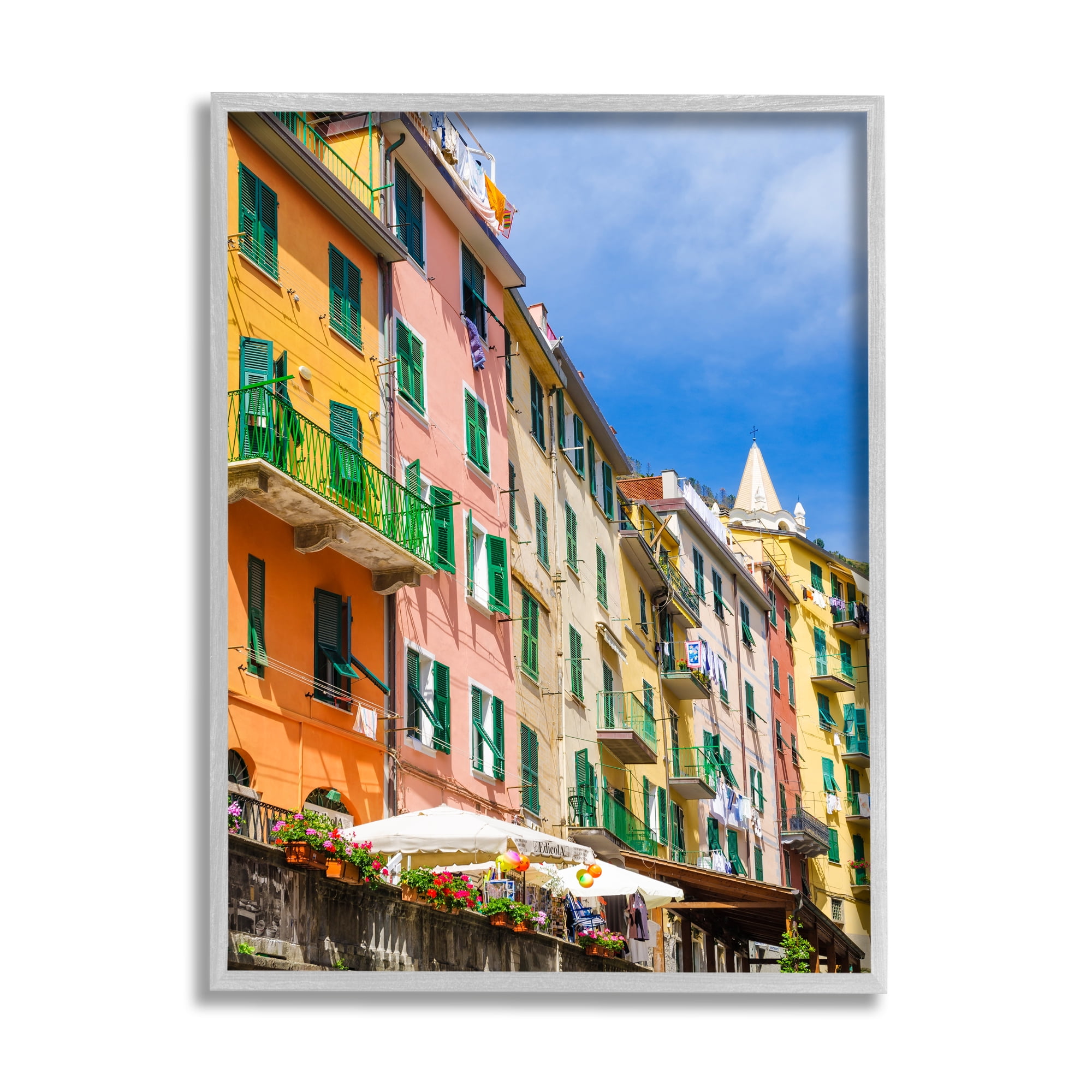 Stupell Urban Neighborhood Architecture Buildings Town & City Photography Gray Framed Art Print Wall Art
