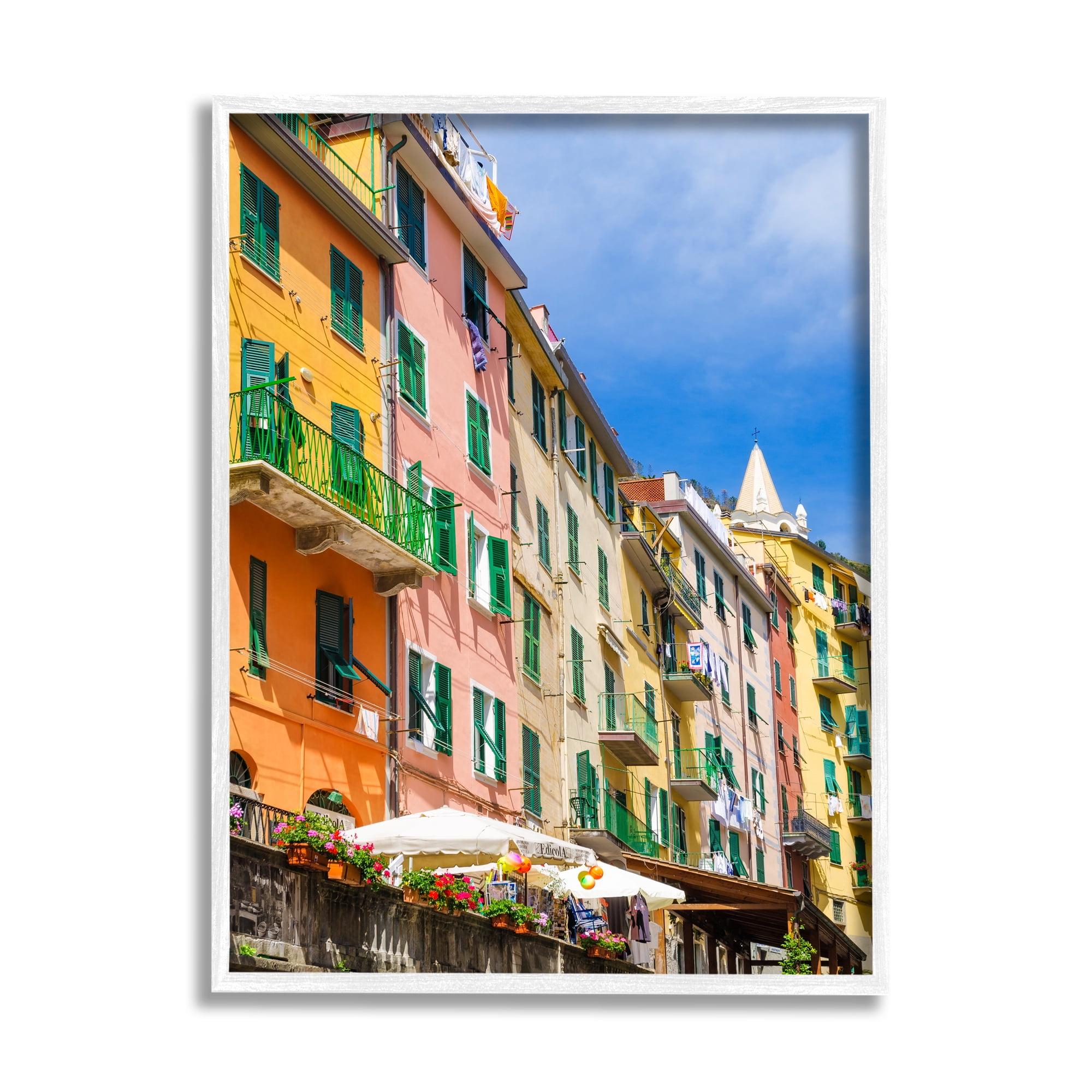 Stupell Urban Neighborhood Architecture Buildings Town & City Photography White Framed Art Print Wall Art
