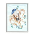 thumbnail image 1 of Stupell Vacation Tourist Octopus Funny Landscape Painting Gray Framed Art Print Wall Art, 1 of 7