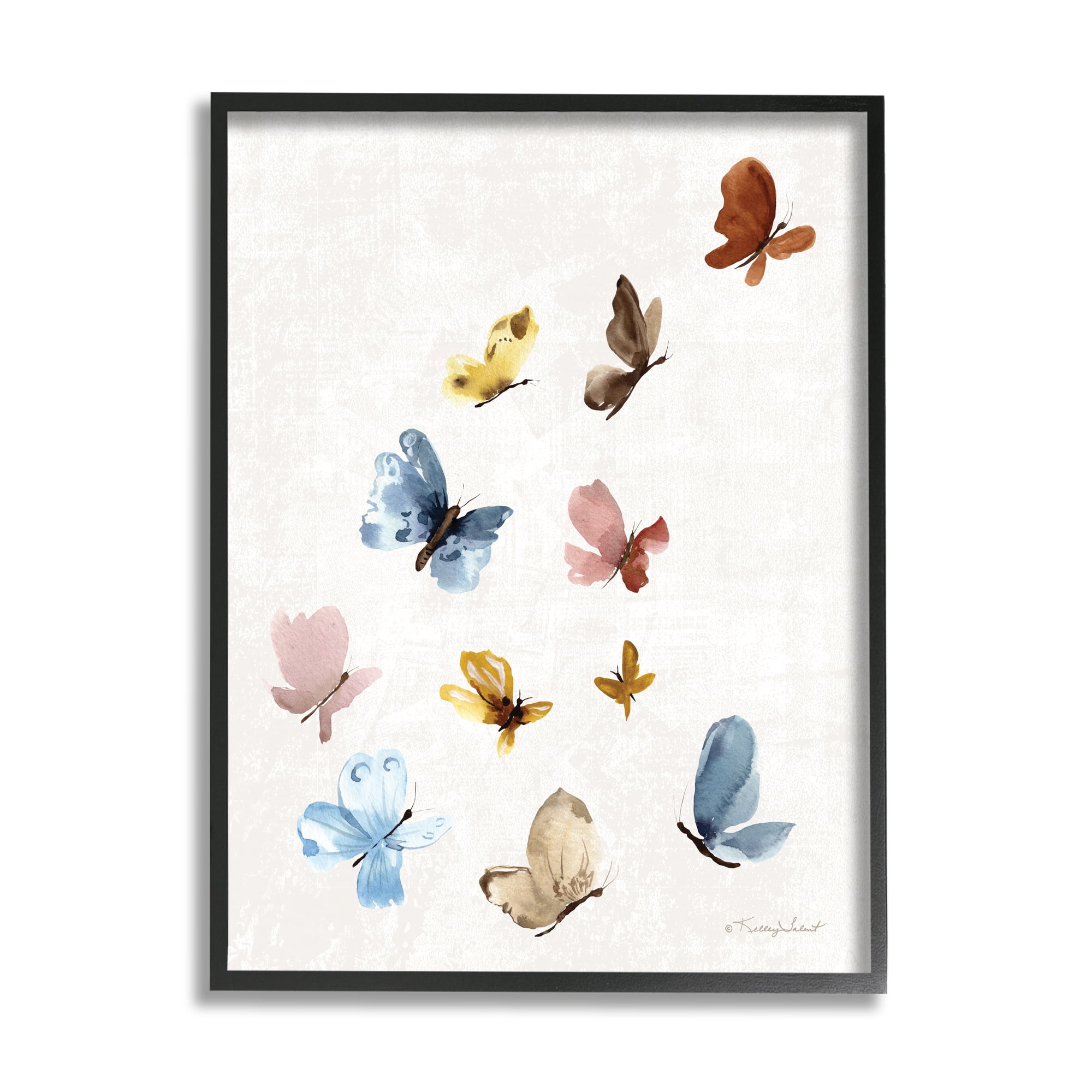 Varied Butterflies Flutter Nature Black Framed Art Print