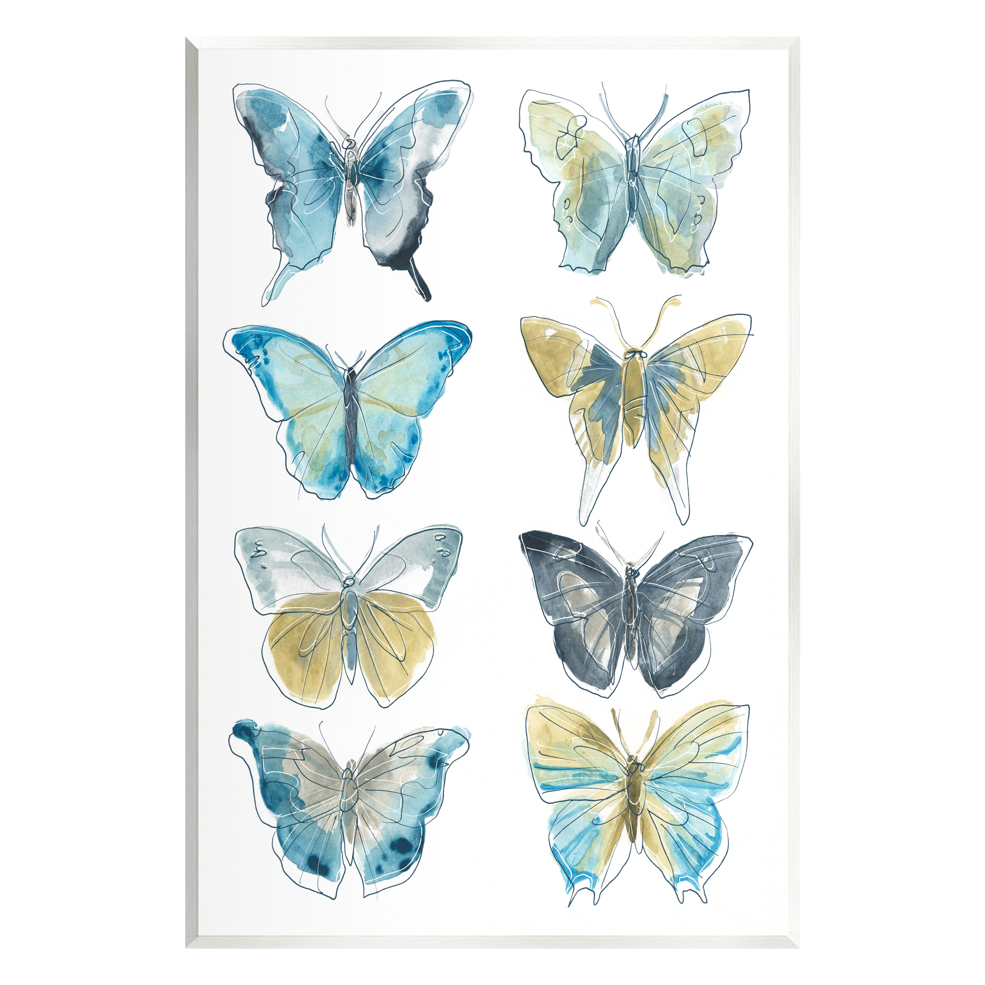 Stupell Varied Butterflies Insect Patterns Animals & Insects Painting Wall Plaque Unframed Art Print Wall Art