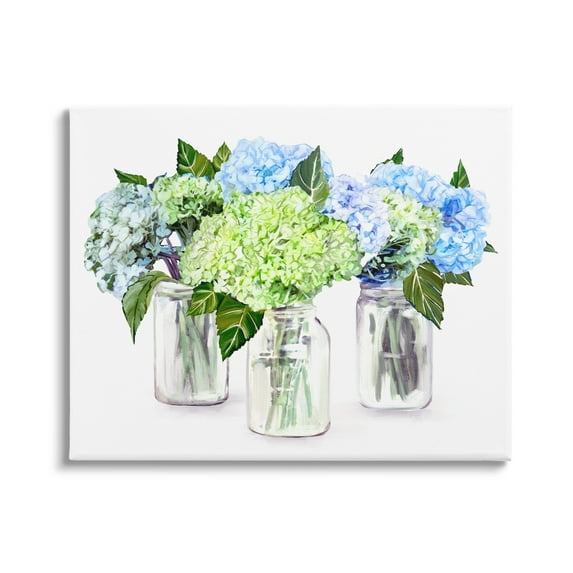 Stupell Varied Floral Hydrangea Jars Botanical & Floral Painting Gallery Wrapped Canvas Print Wall Art