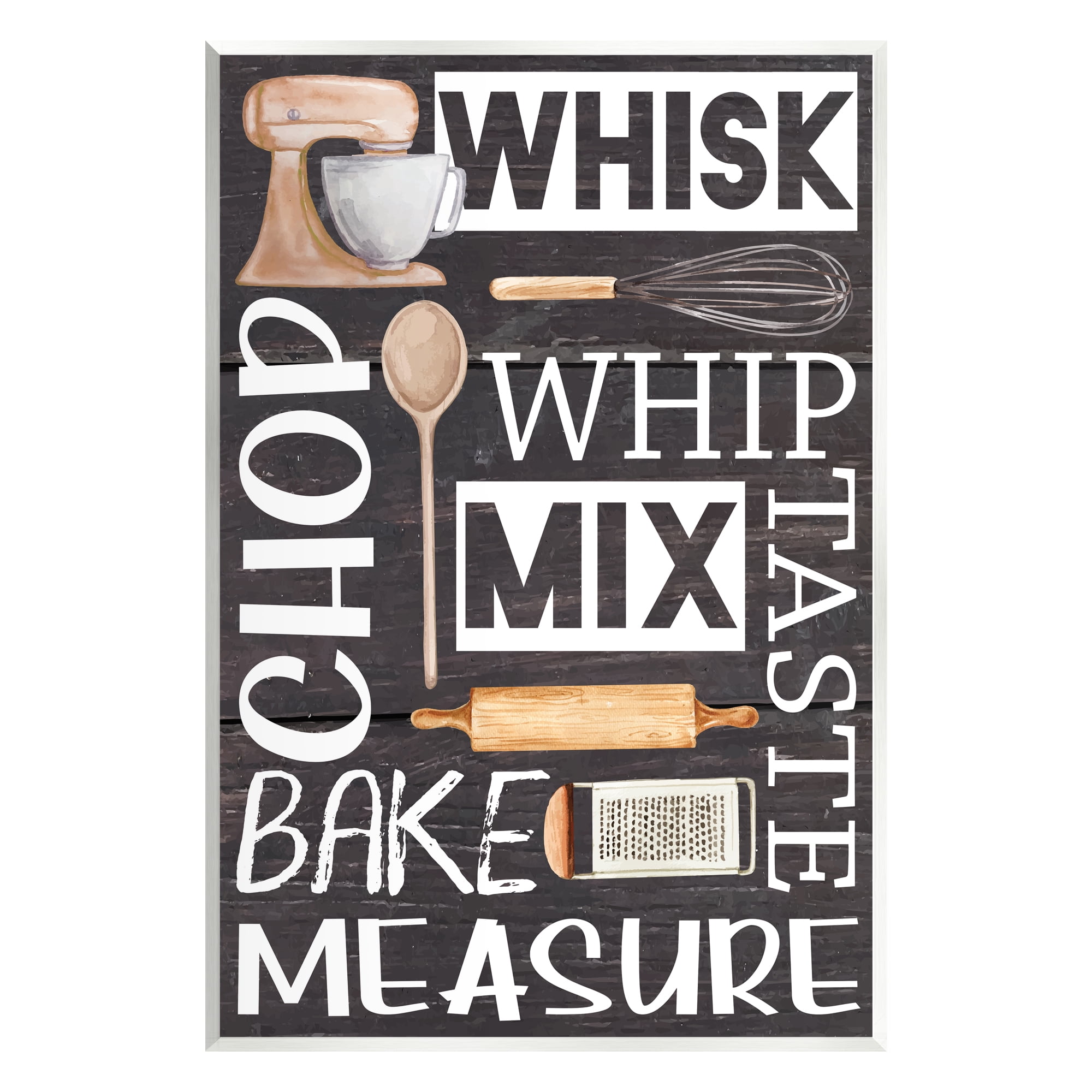 Stupell Various Baking Tools Kitchen Phrases Food & Beverage Painting Wall Plaque Unframed Art Print Wall Art