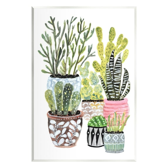 Stupell Various Cactus House Plants Botanical & Floral Painting Wall Plaque Unframed Art Print Wall Art