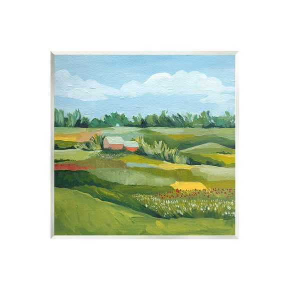 Stupell Vast Meadow Countryside Farmland Landscape Painting Wall Plaque Unframed Art Print Wall Art