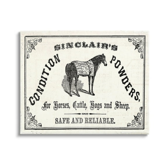 Stupell Vintage Condition Powders Farm Animal Nature Painting Gallery Wrapped Canvas Print Wall Art