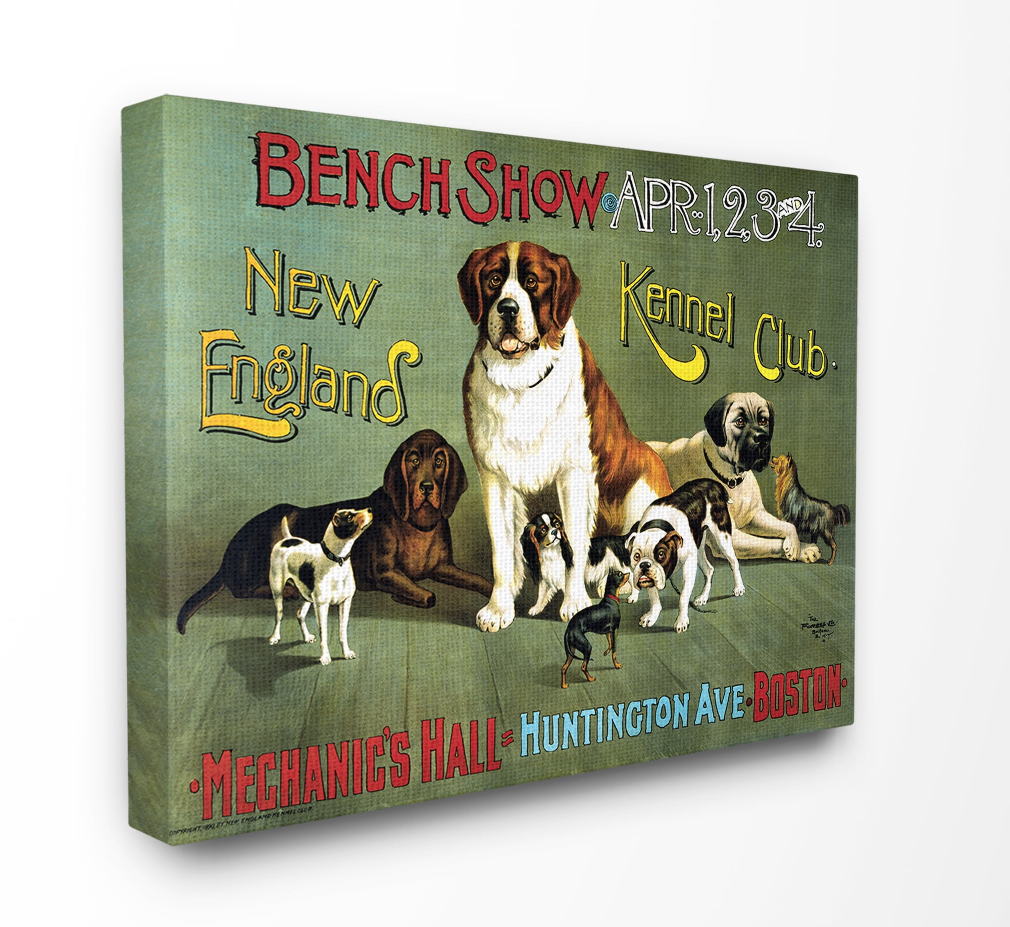 Stupell Vintage Kennel Club Poster Canvas Art, 24 x 1.5 x 30