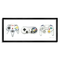 Stupell Vintage Video Game Controllers Beauty & Fashion Painting Black Framed Art Print Wall Art