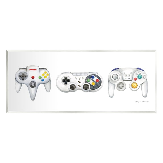 Stupell Vintage Video Game Controllers Beauty & Fashion Painting Wall Plaque Unframed Art Print Wall Art