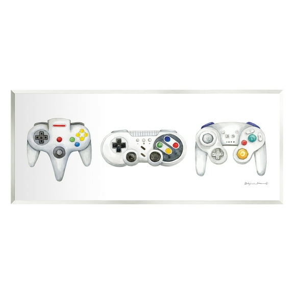 Stupell Vintage Video Game Controllers Beauty & Fashion Painting Wall Plaque Unframed Art Print Wall Art