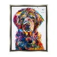 thumbnail image 1 of Stupell Vivid Dog Face Pet Portrait Animals & Insects Painting Gray Floater Framed Art Print Wall Art, 1 of 6