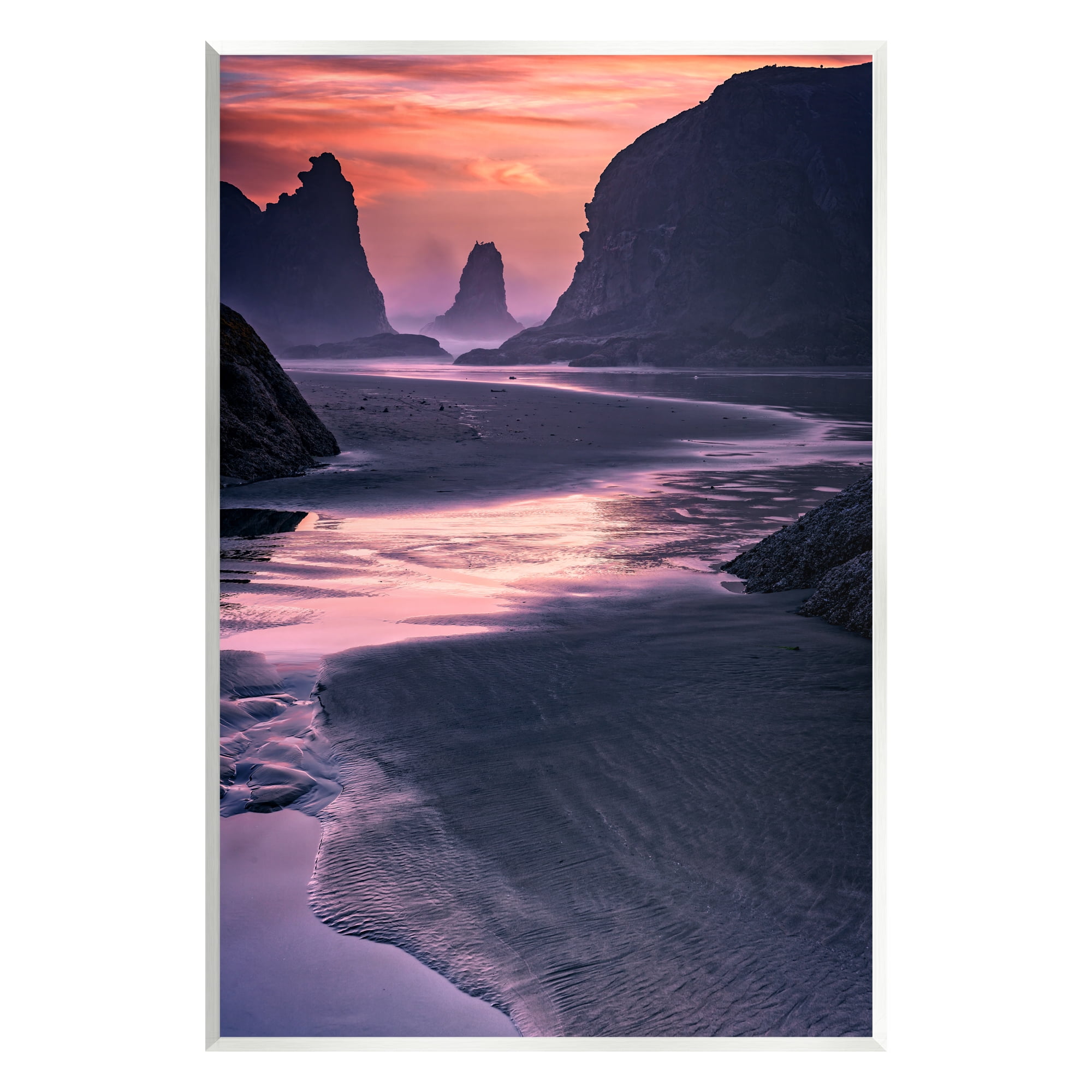 Stupell Vivid Sunrise Beach Foam Shore Landscape Photography Wall ...