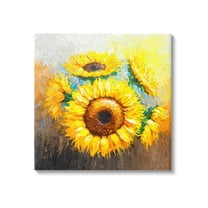 Stupell Vivid Yellow Sunflowers Impressionist Style Botanical & Floral Painting Gallery Wrapped Canvas Print Wall Art