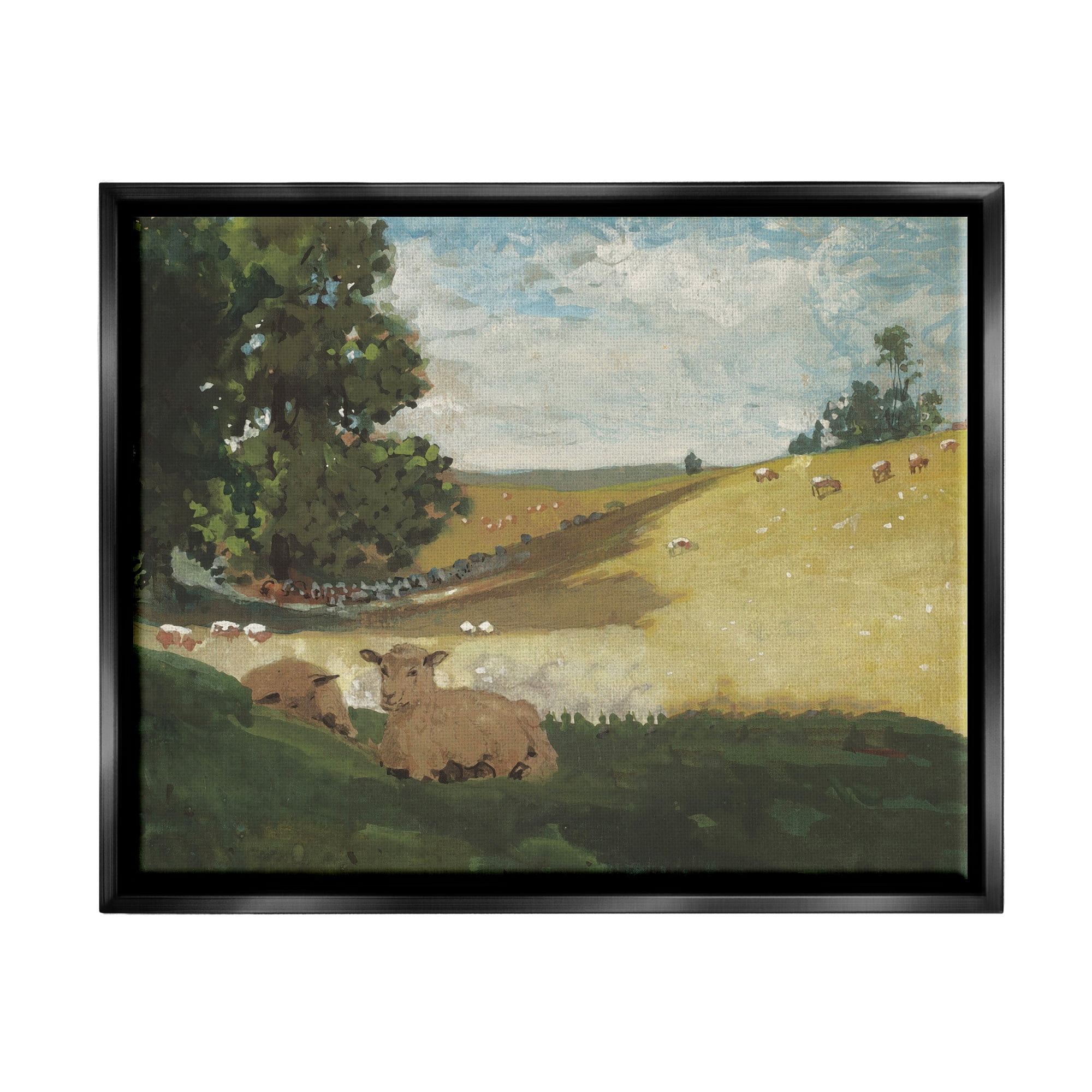 Stupell Warm Afternoon Winslow Homer Classic Landscape Painting Black Floater Framed Art Print Wall Art