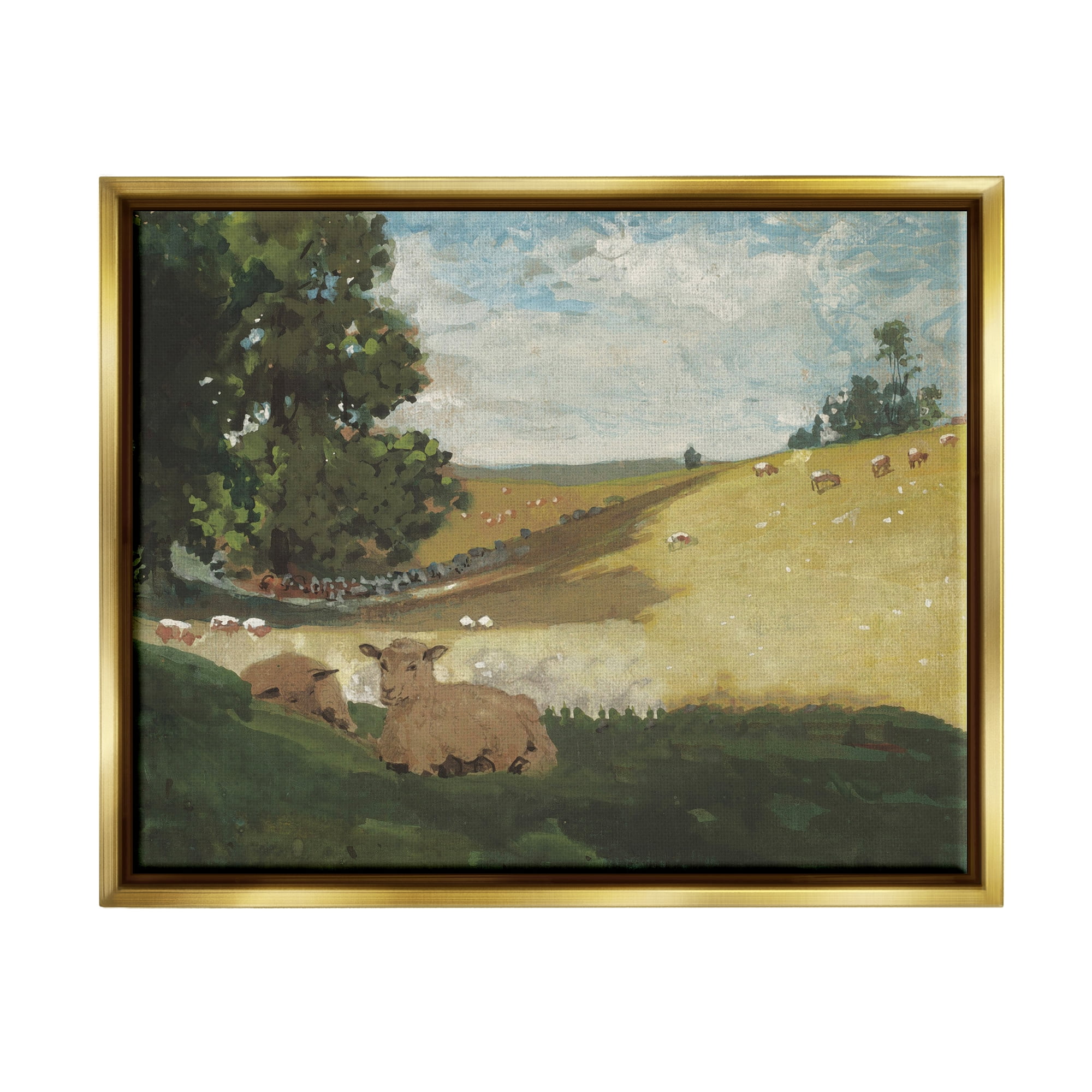 Stupell Warm Afternoon Winslow Homer Classic Landscape Painting Gold Floater Framed Art Print Wall Art