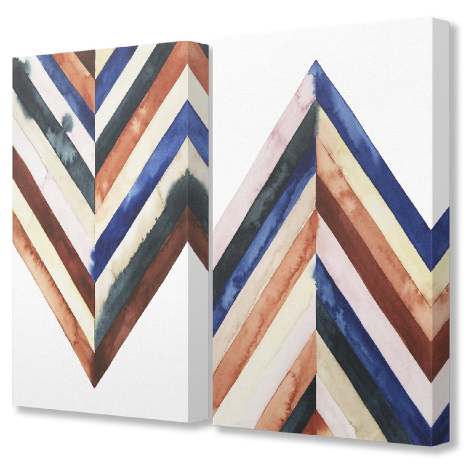 Stupell Watercolor Abstract Layered Shapes 2pc Canvas Art, 16 x 20
