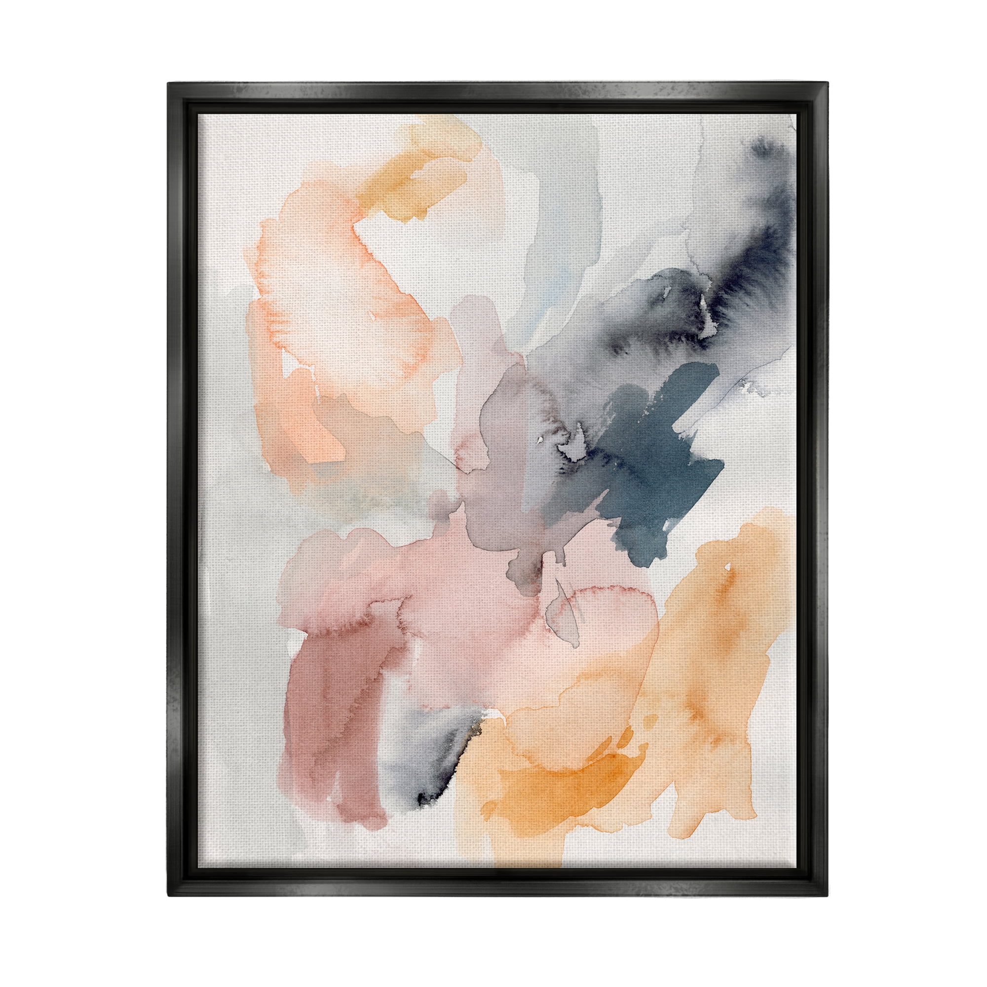 Stupell Watercolor Pastiche Muted Abstract Abstract Painting Black Floater Framed Art Print Wall Art
