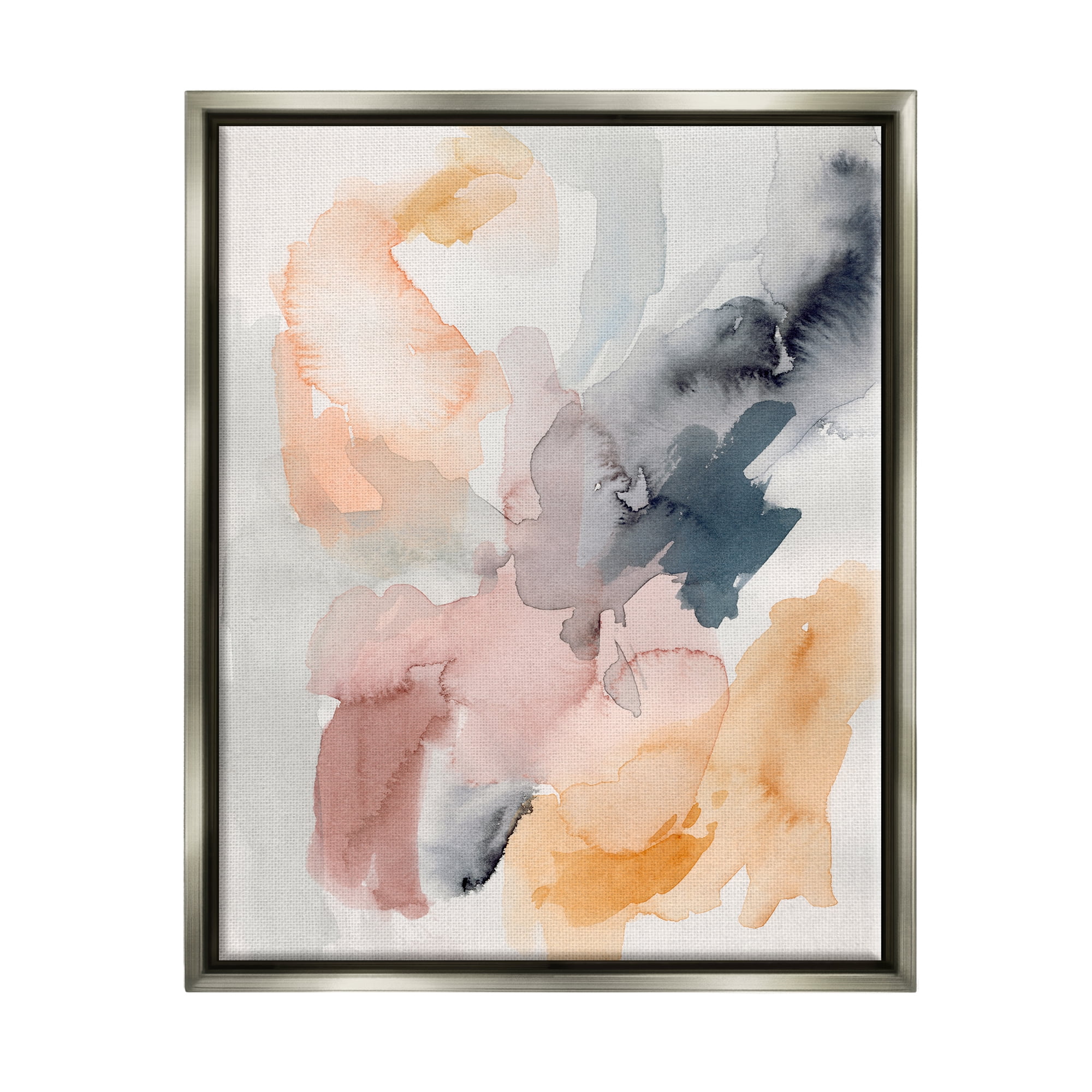 Stupell Watercolor Pastiche Muted Abstract Abstract Painting Gray Floater Framed Art Print Wall Art
