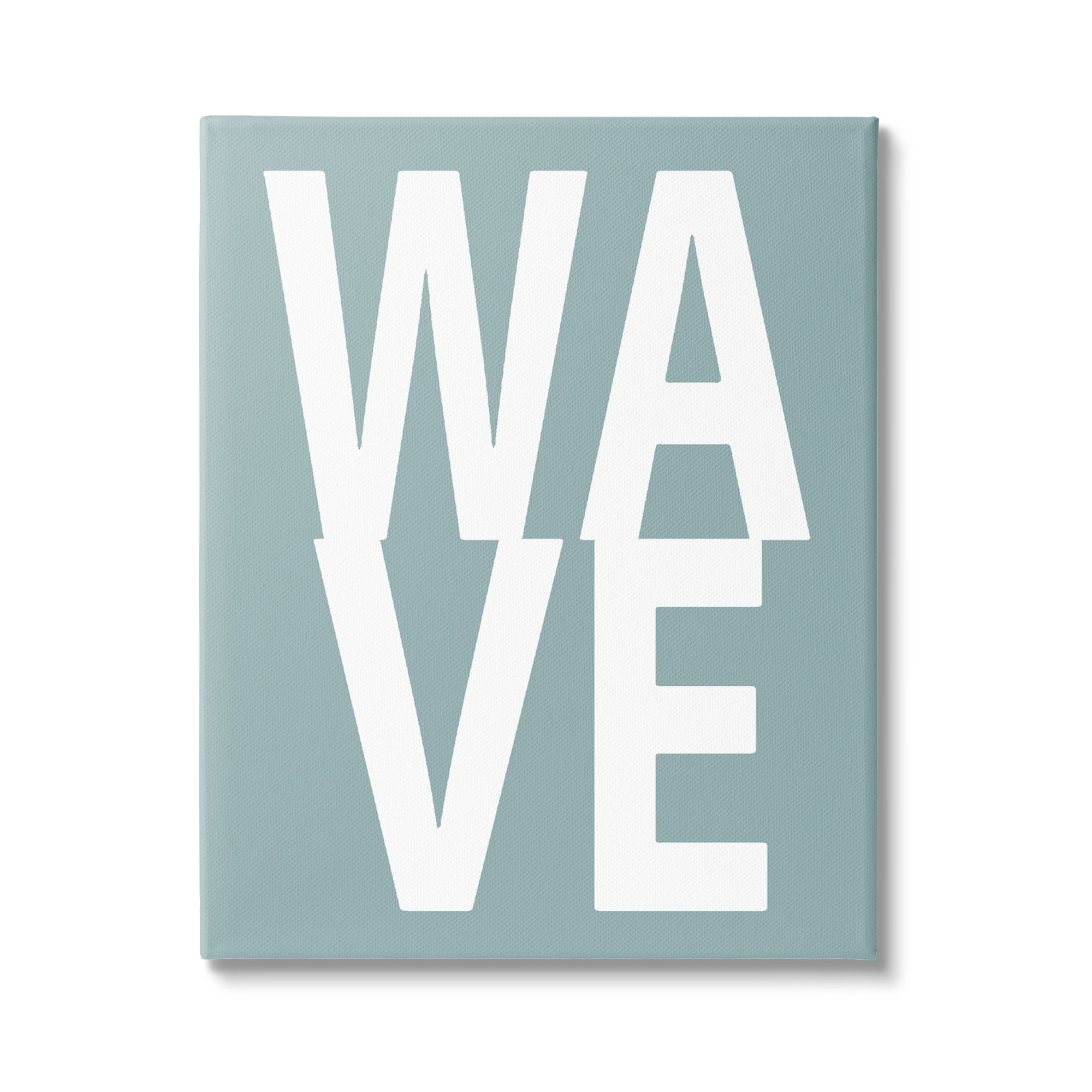 Stupell Wave Turquoise Summer Typography Landscape Painting Gallery Wrapped Canvas Print Wall Art