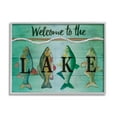 thumbnail image 1 of Stupell Welcome Lake Nautical Fishing Rope Landscape Painting Gray Framed Art Print Wall Art, 1 of 7