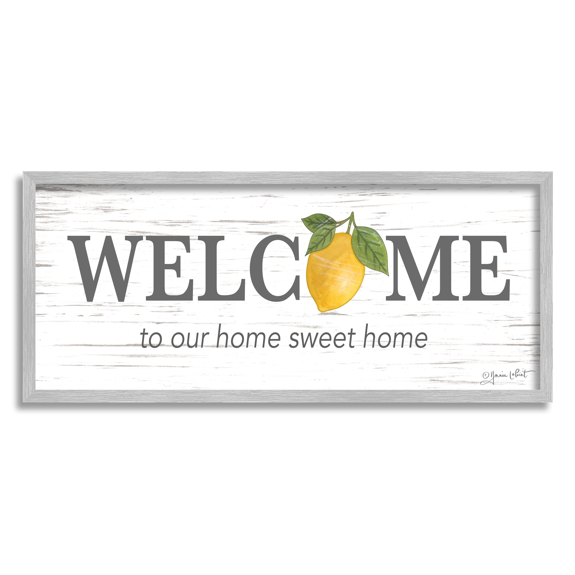 Stupell Welcome Sweet Home Country Lemon Food & Beverage Painting Gray Framed Art Print Wall Art