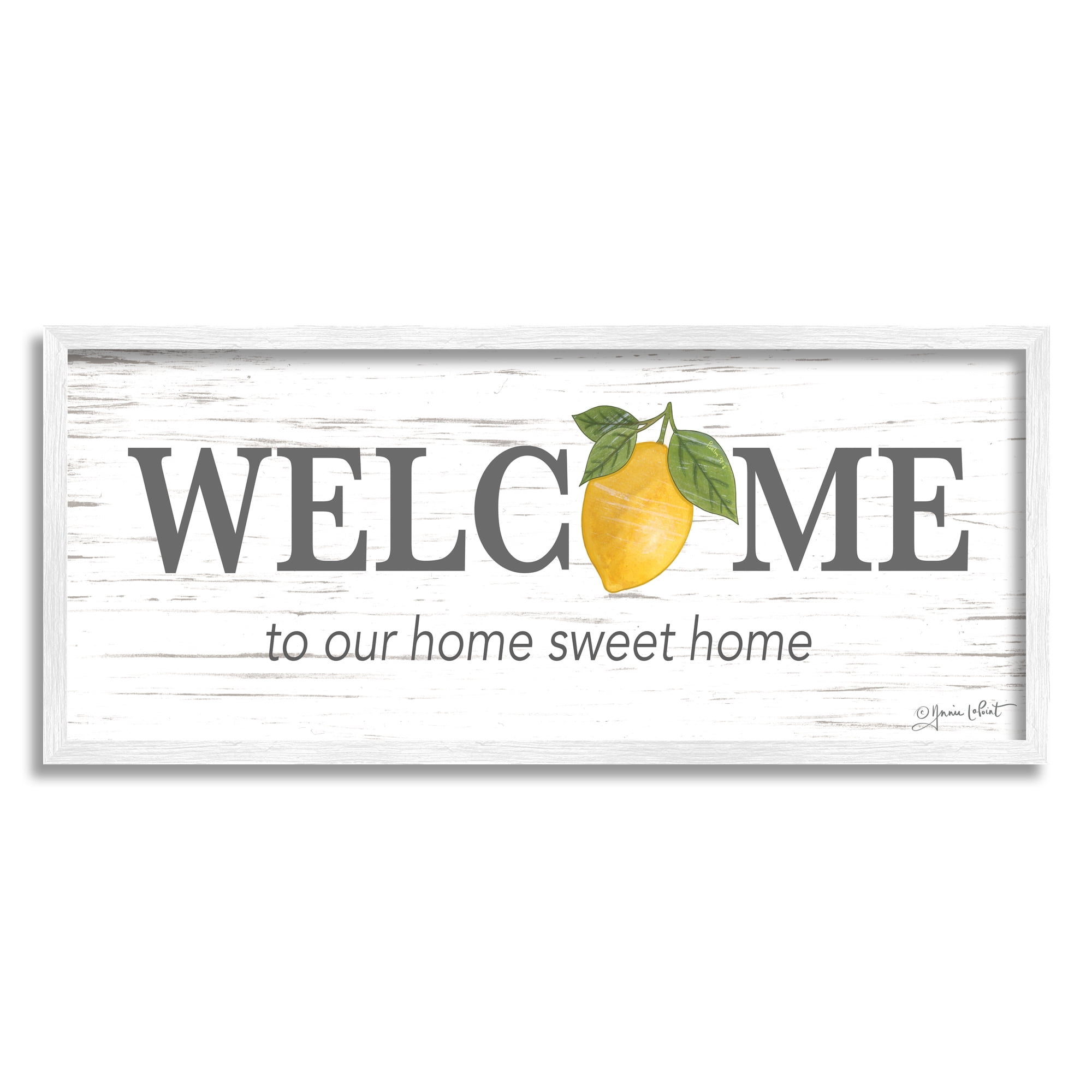 Stupell Welcome Sweet Home Country Lemon Food & Beverage Painting White Framed Art Print Wall Art