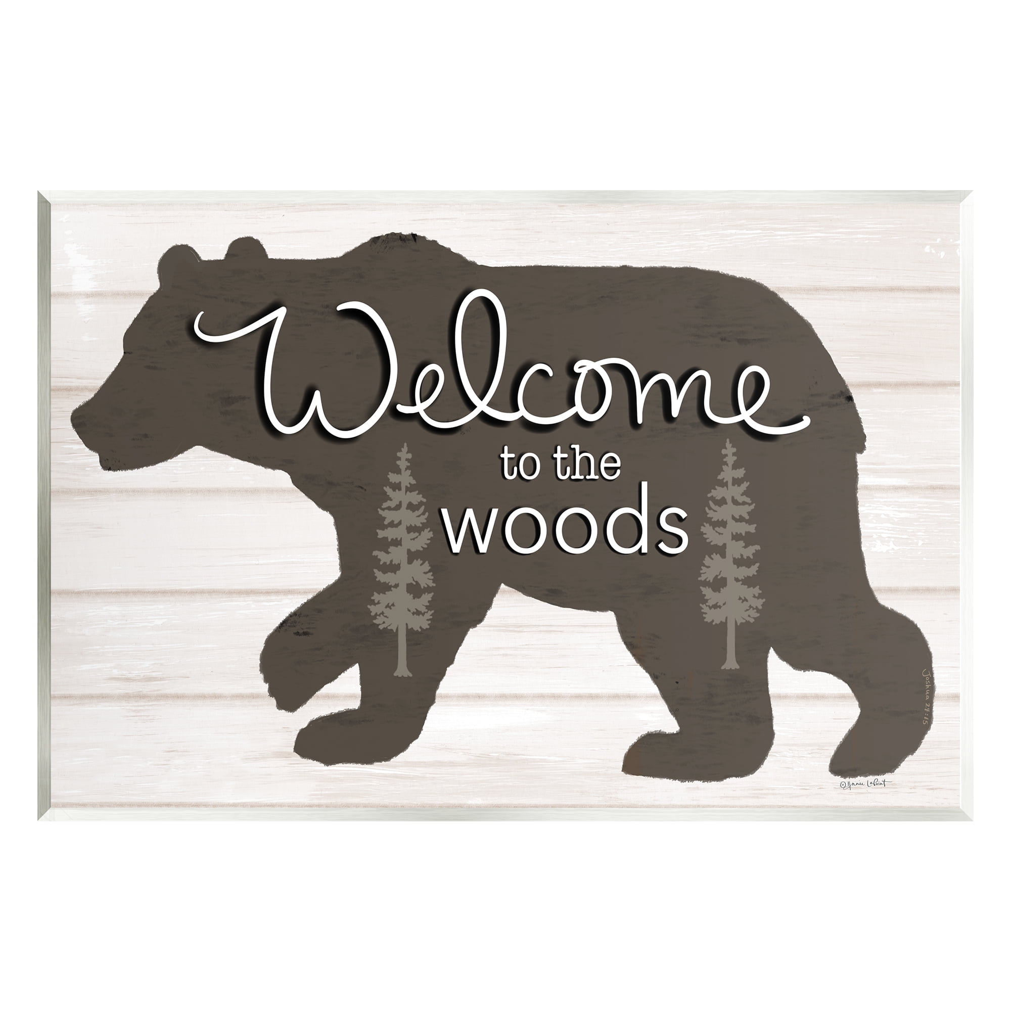 Stupell Welcome To The Woods Cabin Sign Animals & Insects Painting Wall Plaque Unframed Art Print Wall Art