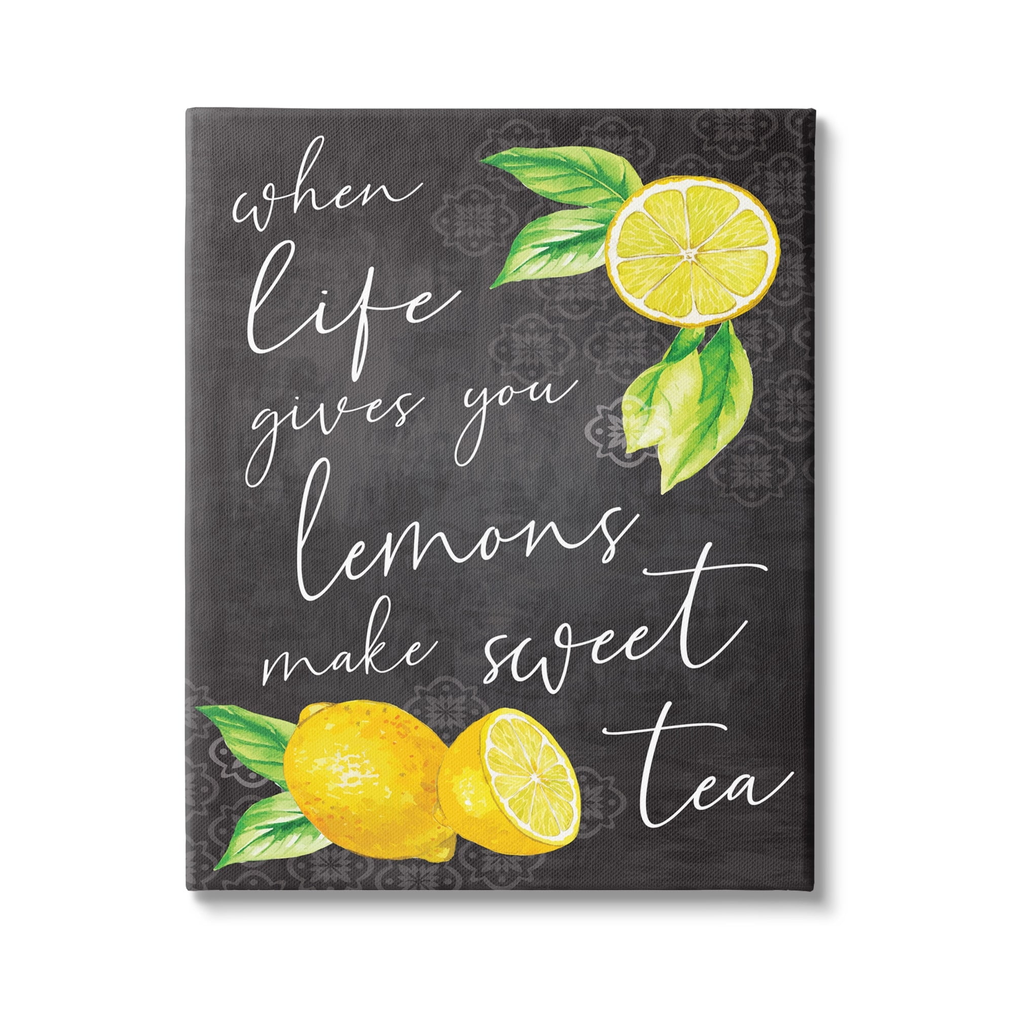 Stupell When Life Gives You Lemons Sweet Tea Phrase Food & Beverage Painting Gallery Wrapped Canvas Print Wall Art