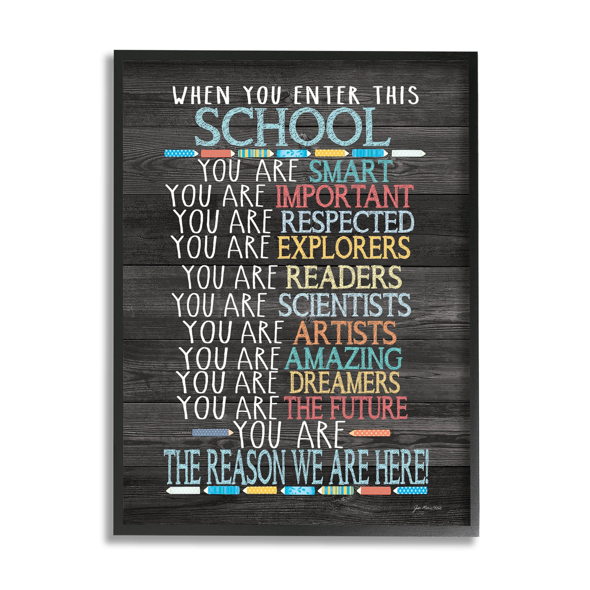 Stupell When You Enter This School List Inspirational Painting Black Framed Art Print Wall Art