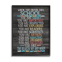 Stupell When You Enter This School List Inspirational Painting Black Framed Art Print Wall Art