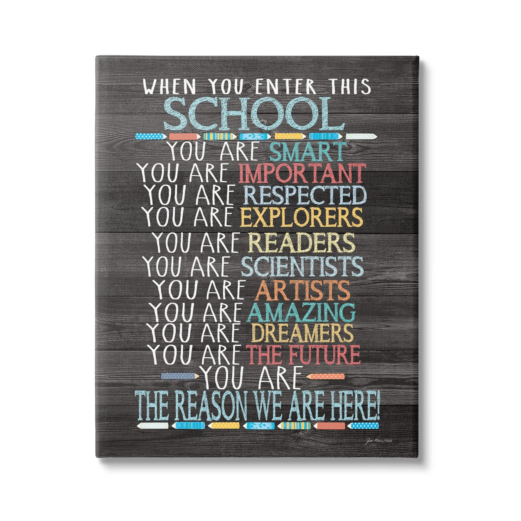 Stupell When You Enter This School List Inspirational Painting Gallery Wrapped Canvas Print Wall Art