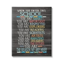 Stupell When You Enter This School List Inspirational Painting Gallery Wrapped Canvas Print Wall Art