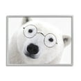 thumbnail image 1 of Stupell White Polar Bear Glasses Animal Animals & Insects Painting Gray Framed Art Print Wall Art, 1 of 7