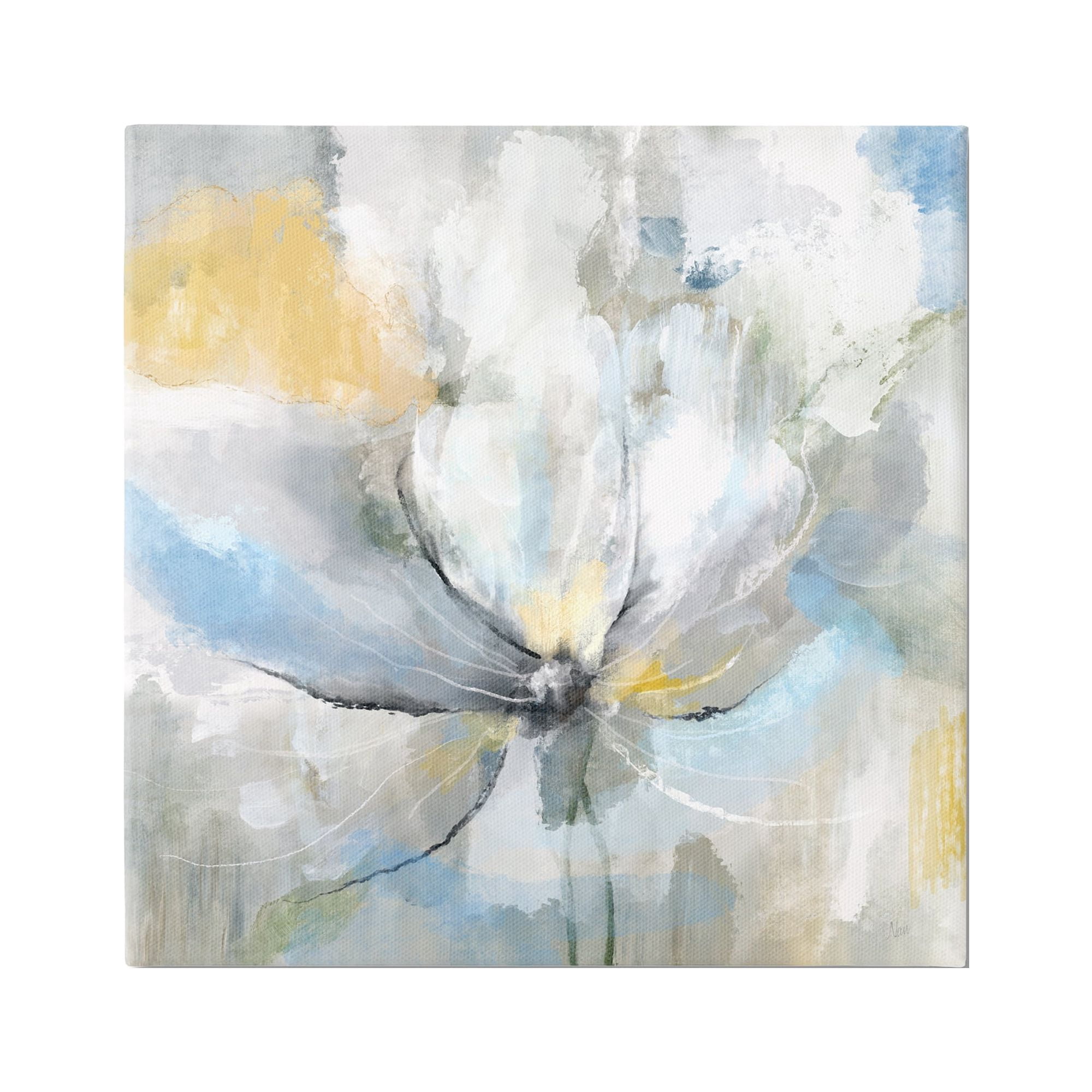Stupell White Spring Abstract Blossom Abstract Painting Gallery Wrapped Canvas Print Wall Art