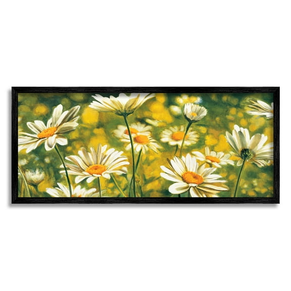 Stupell Wild Daisies Blooming Nature Garden Botanical & Floral Painting Black Framed Art Print Wall Art