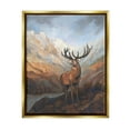 thumbnail image 1 of Stupell Wild Deer Breathtaking Mountain View Animals & Insects Painting Gold Floater Framed Art Print Wall Art, 1 of 6