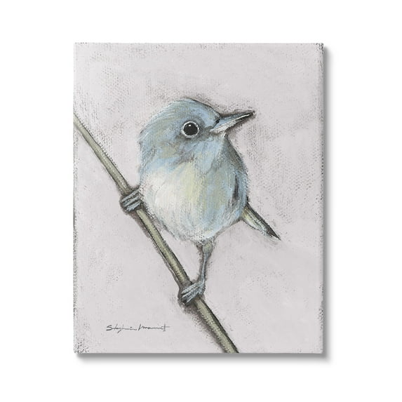 Stupell Wildlife Perched Bird Painting Animals & Insects Painting Gallery Wrapped Canvas Print Wall Art