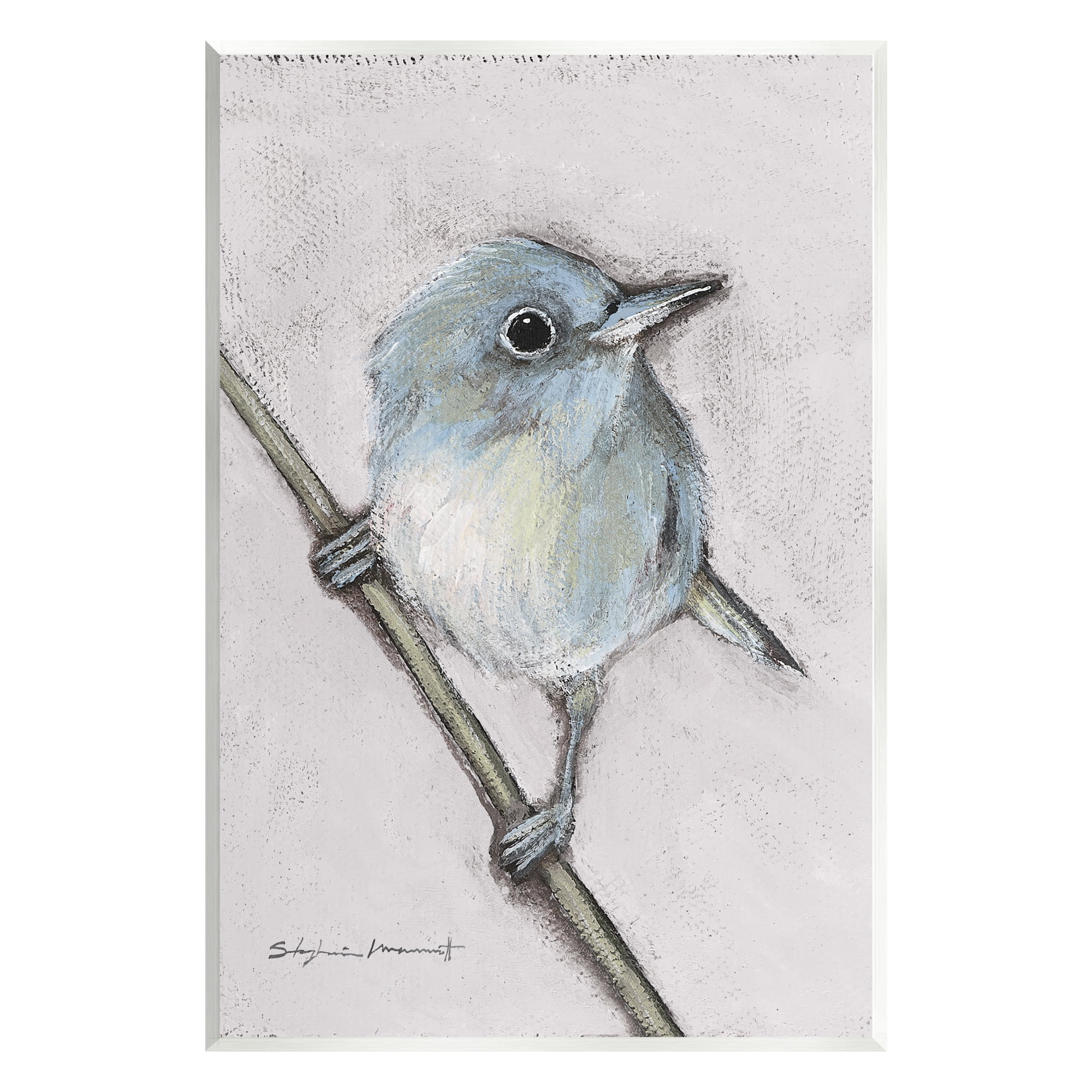 Stupell Wildlife Perched Bird Painting Animals & Insects Painting Wall Plaque Unframed Art Print Wall Art