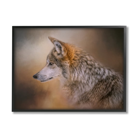 Stupell Wildlife Wolf Portrait Photography Animals & Insects Photography Black Framed Art Print Wall Art