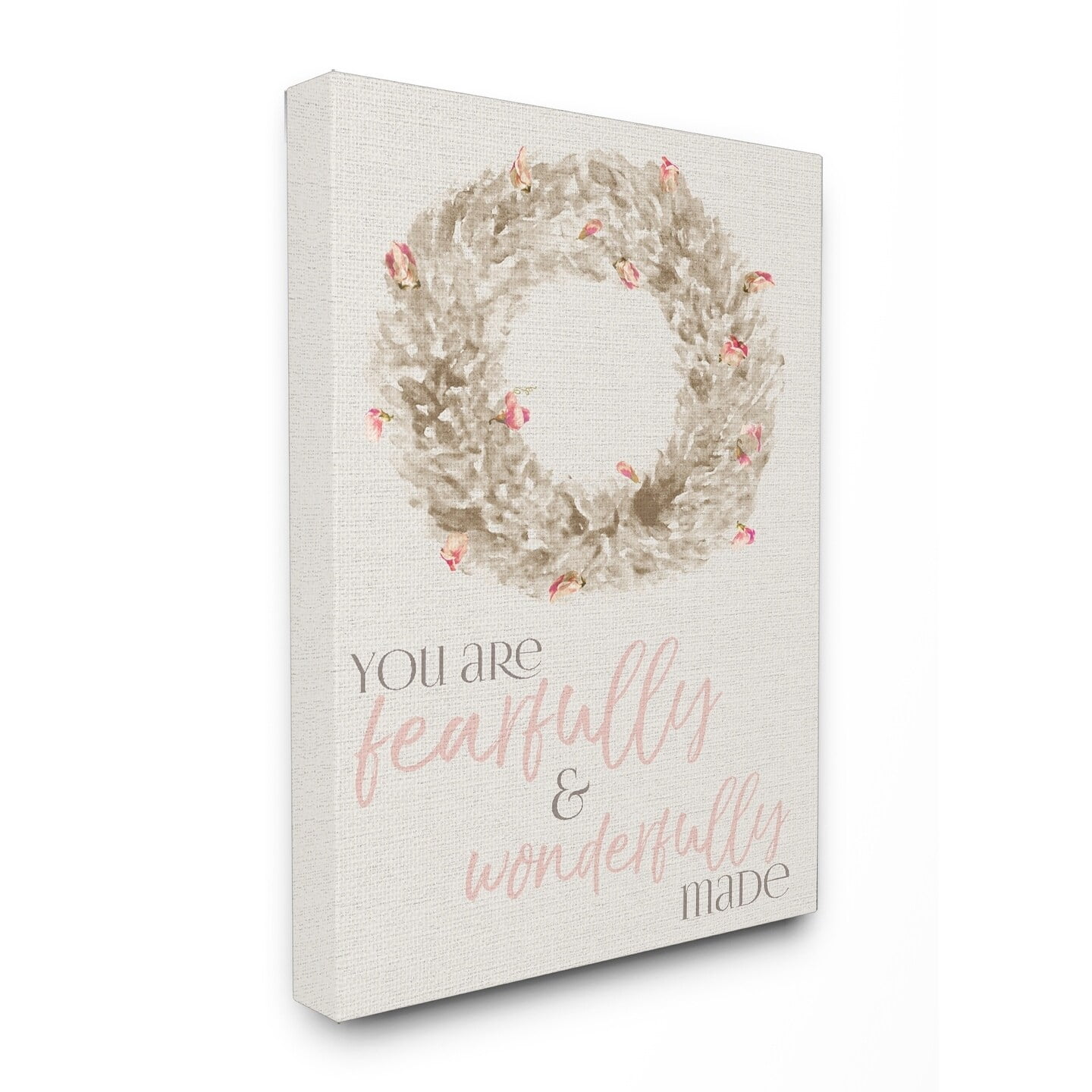 Stupell  Wonderfully Made Wreath Canvas Wall Art 24 x 30