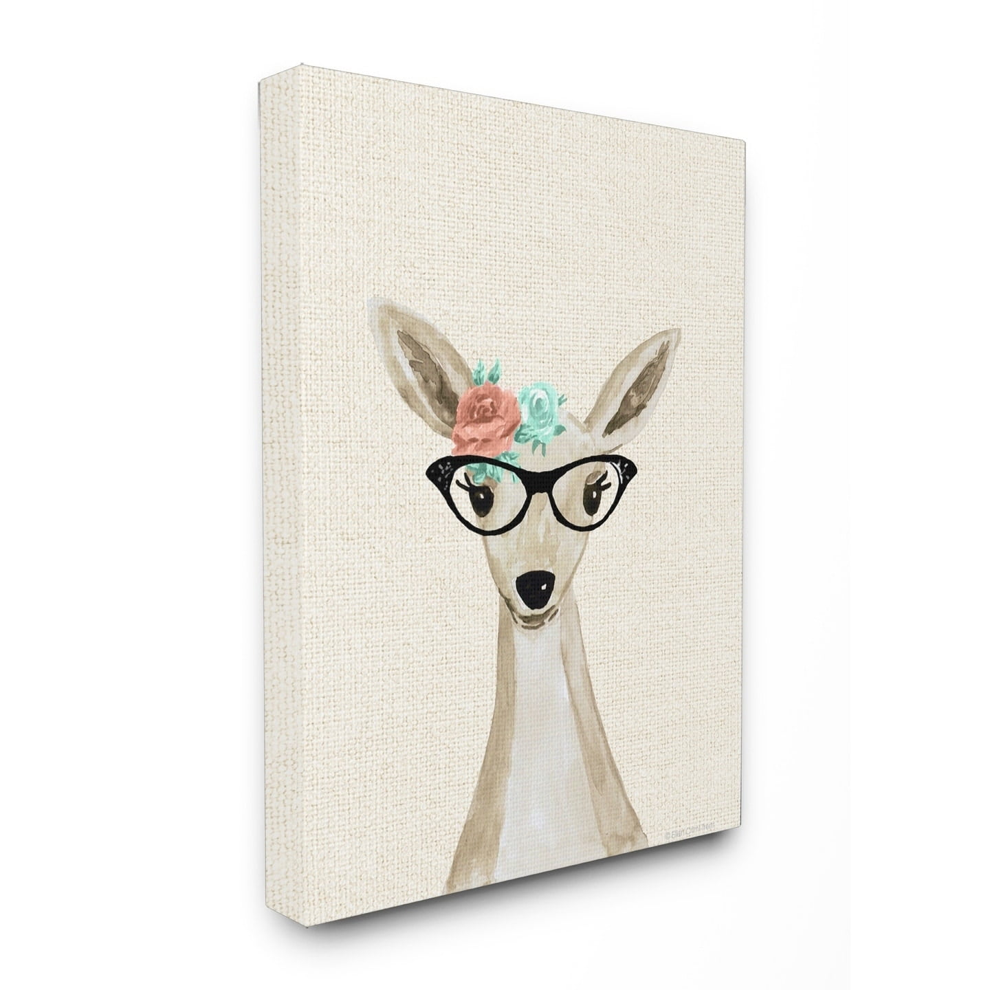 Stupell Woodland Deer W/ Glasses Canvas Wall Art 24 x 30
