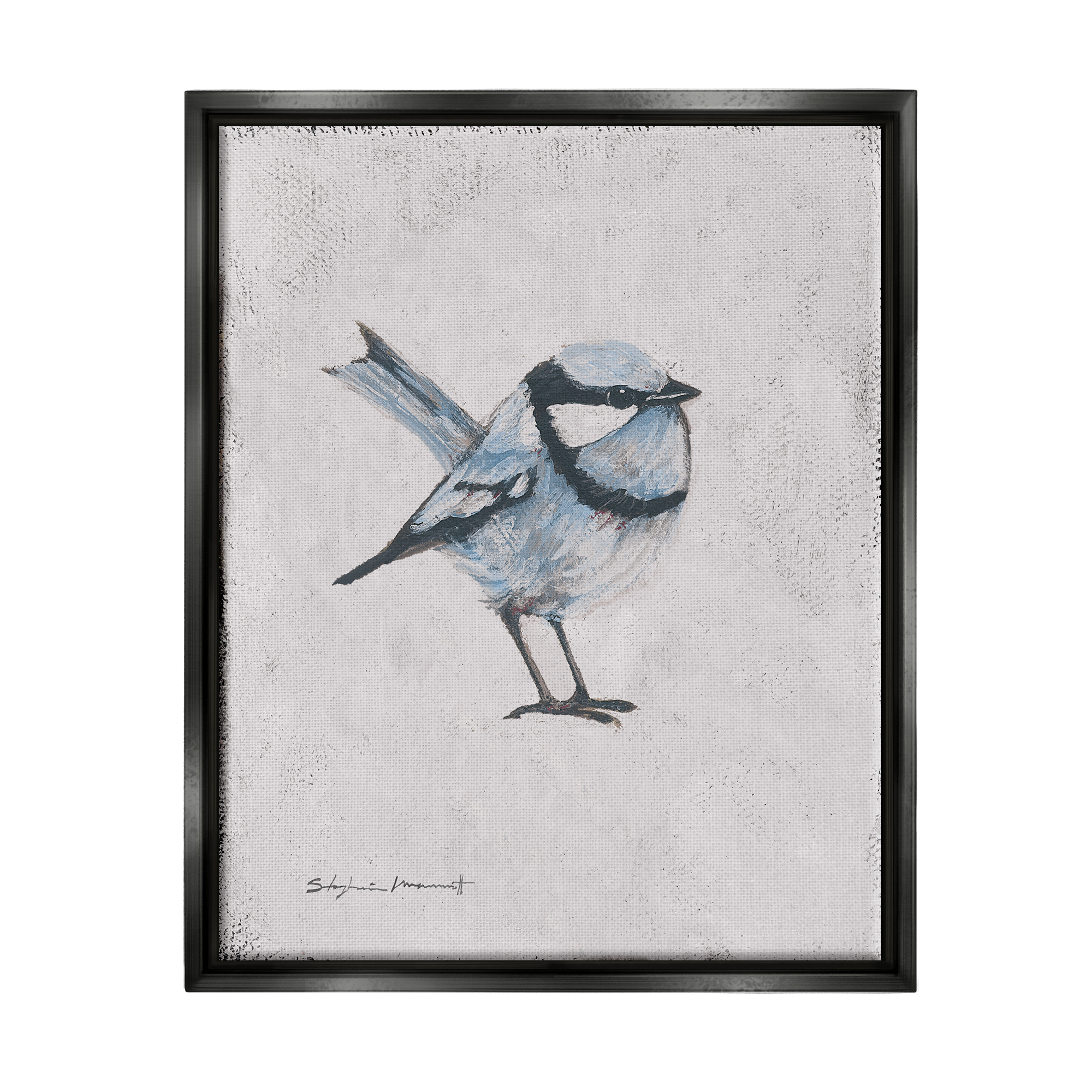 Stupell Wren Bird Animal Painting Animals & Insects Painting Black Floater Framed Art Print Wall Art