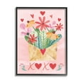 thumbnail image 1 of Stupell Xoxo Love Letter Floral Blooms Holiday Painting Black Framed Art Print Wall Art, 1 of 7