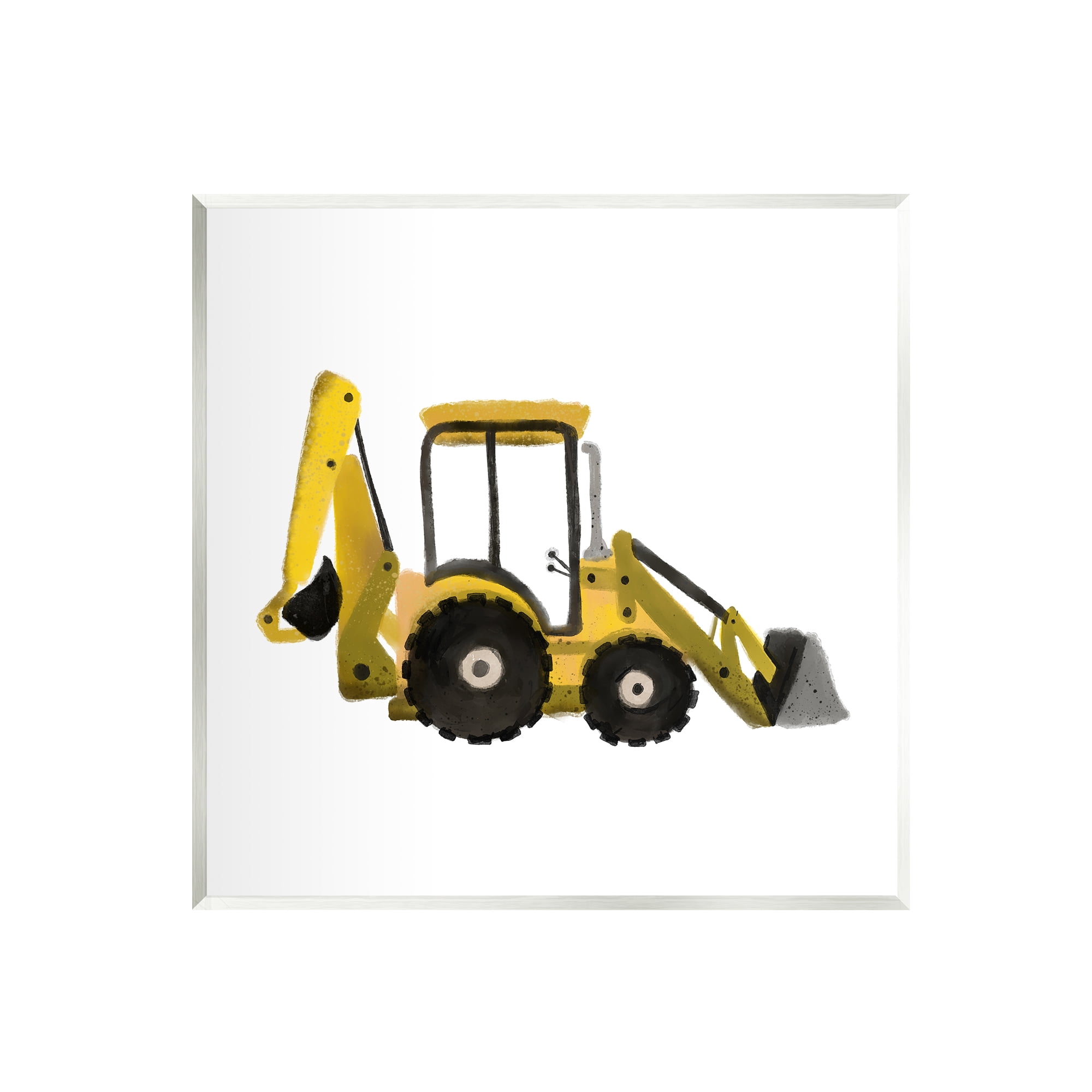 Stupell Yellow Bulldozer Construction Vehicle Transportation Painting Wall Plaque Unframed Art Print Wall Art