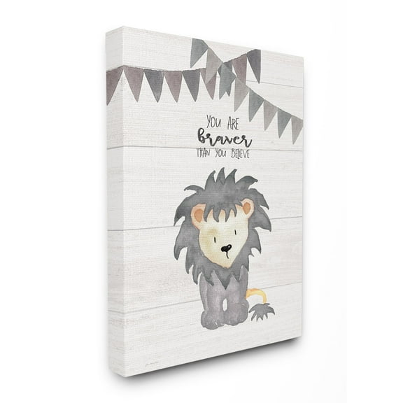 Stupell You Are Braver Lion Wall Art canvas wrapped - 24 x 30